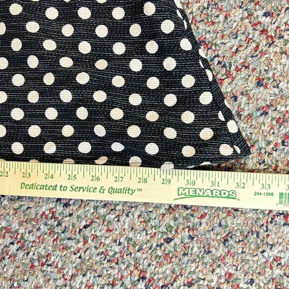 Anthropologie Maeve Nikola Black Cream Dot Print Lattice Neck SS Dress Size 12 - Picture 16 of 16